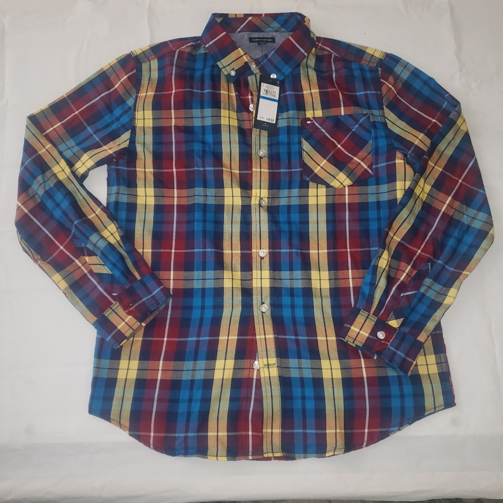🔥SALE 🔥Tommy Hilfiger Vintage Plaid Shirt  Kid SizeXL